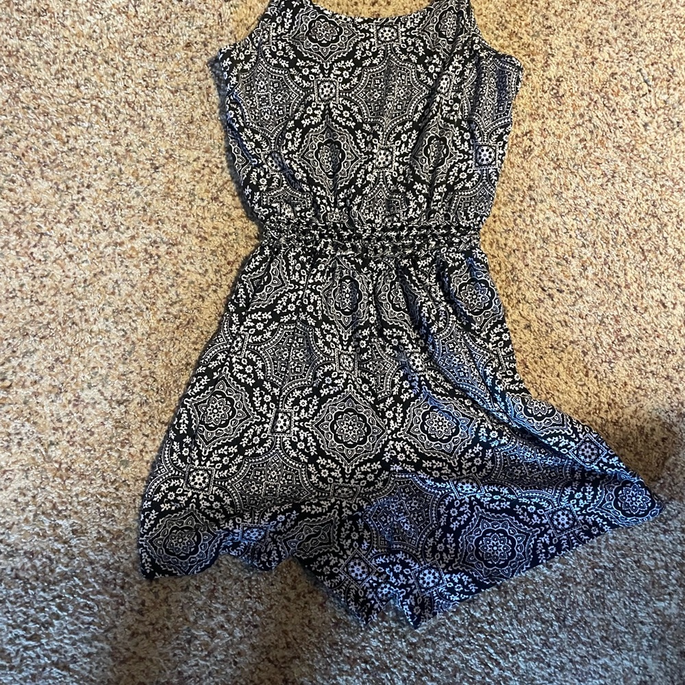 Black and White Patterned Romper